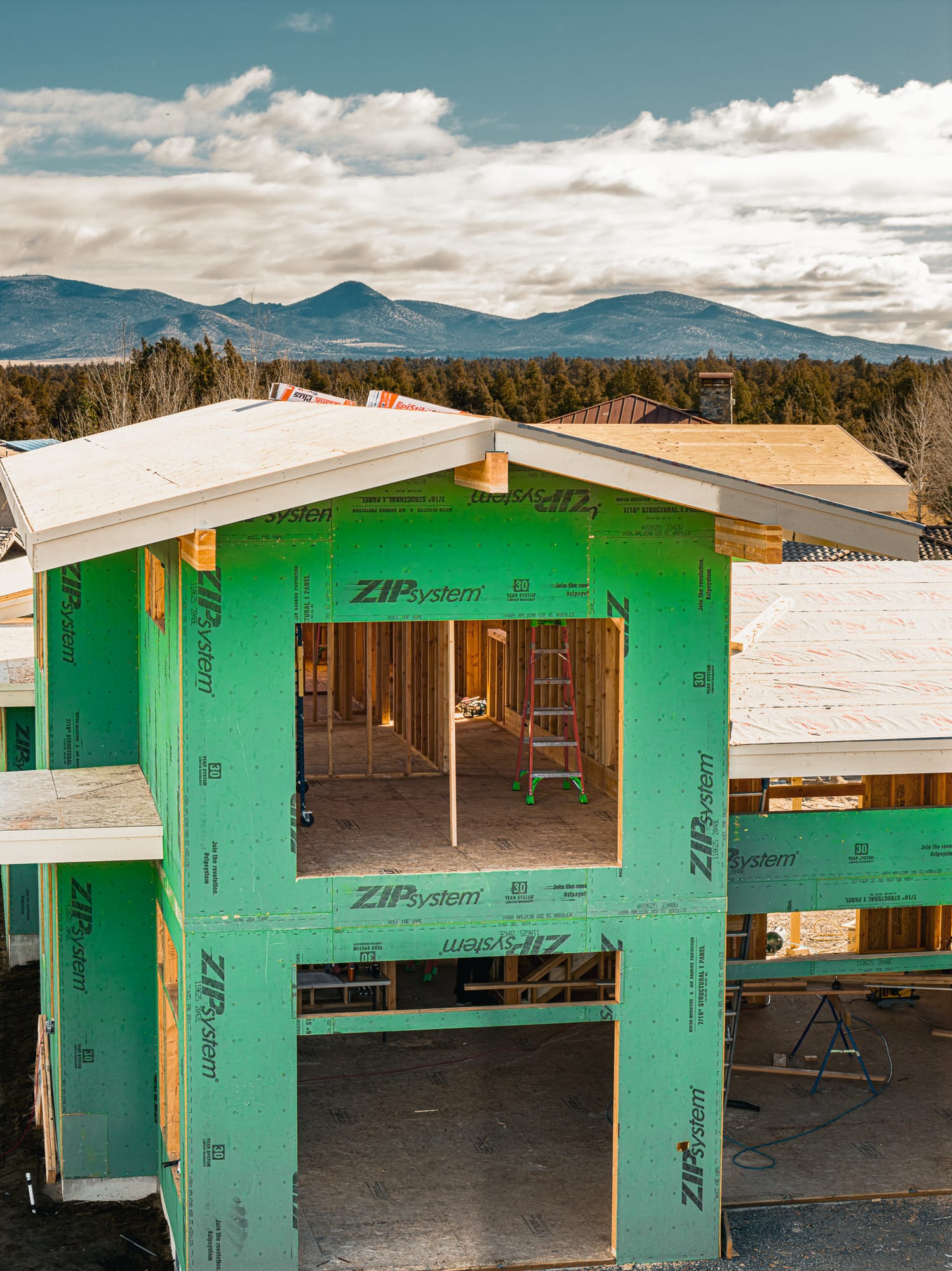 Custom home build at golden hour